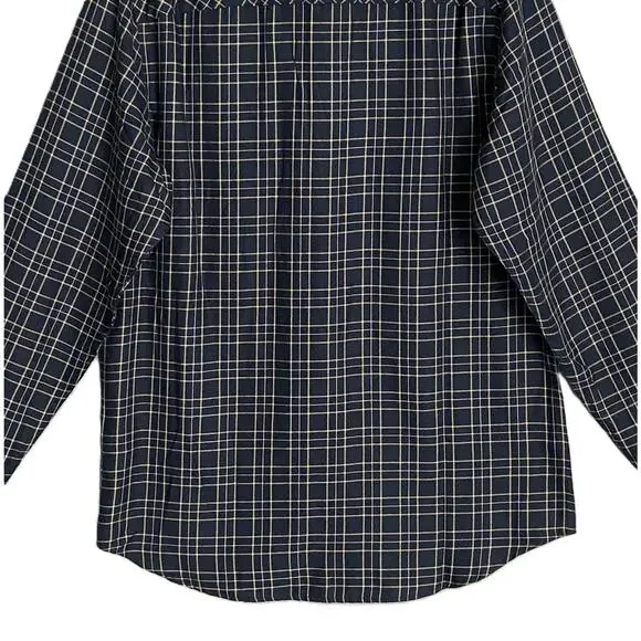 Travis Mathew Men's Small Cloud Collection Flannel Plaid Shirt Black NEW